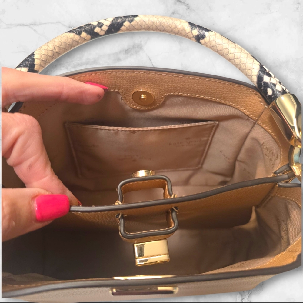 Kate Spade New York Phoebe Snake Embossed Crossbody Satchel &‎ Matching Wallet - Picture 6 of 15